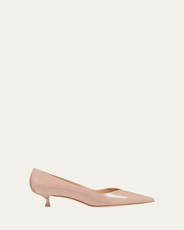 Eva Patent Kitten-Heel Pumps